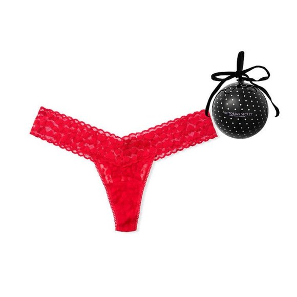 Victoria’s Secret THE LACIE One Size Thong Panty & Christmas Ornament NWT - Picture 2 of 3